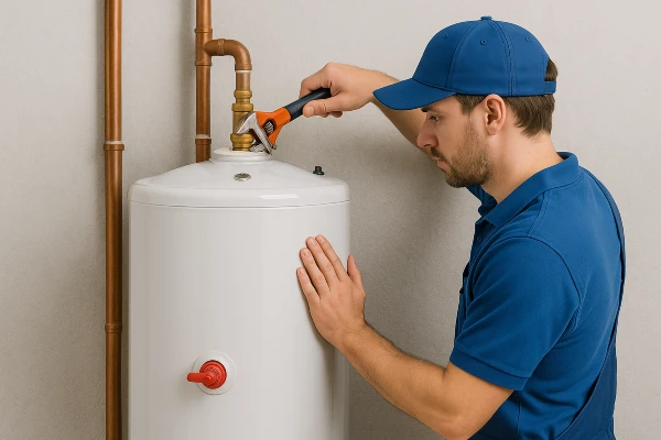 a male plumber installing a garbage disposal from Emergency Plumber Round Rock in Round Rock, TX - Clogged Toilet Clearing a male plumber installing a garbage disposal from Emergency Plumber Round Rock in Round Rock, TX - Clogged Toilet Clearing