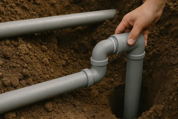 PVC pipes going underground from Emergency Plumber Round Rock in Round Rock, TX - Sewer Line Clearing Services PVC pipes going underground from Emergency Plumber Round Rock in Round Rock, TX - Sewer Line Clearing Services