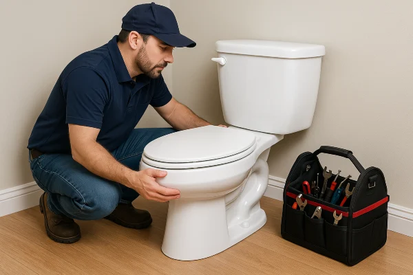 a plumber checking a toilet from Emergency Plumber Round Rock in Round Rock, TX - Slab leak detection a plumber checking a toilet from Emergency Plumber Round Rock in Round Rock, TX - Slab leak detection