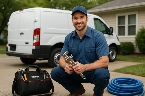 a male plumber smiling and posing for the camera from Emergency Plumber Round Rock in Round Rock, TX - Water Leak Diagnosis